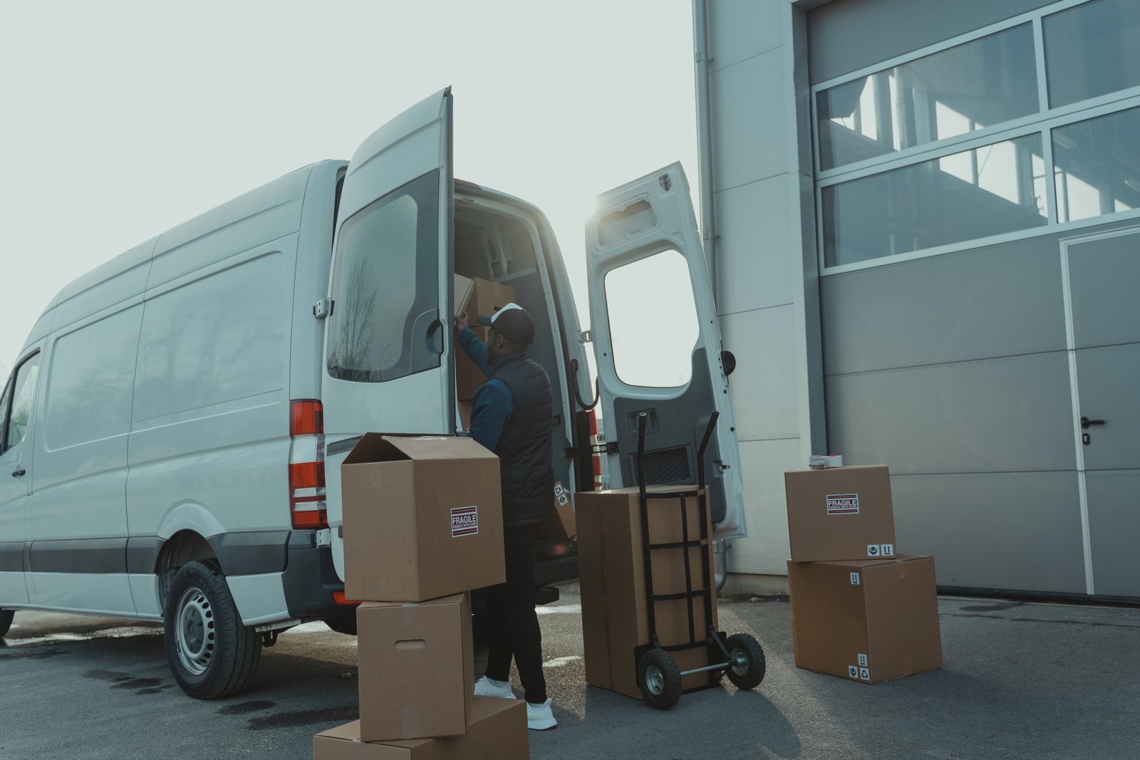 A Little Box Movers truck loaded and ready to leave